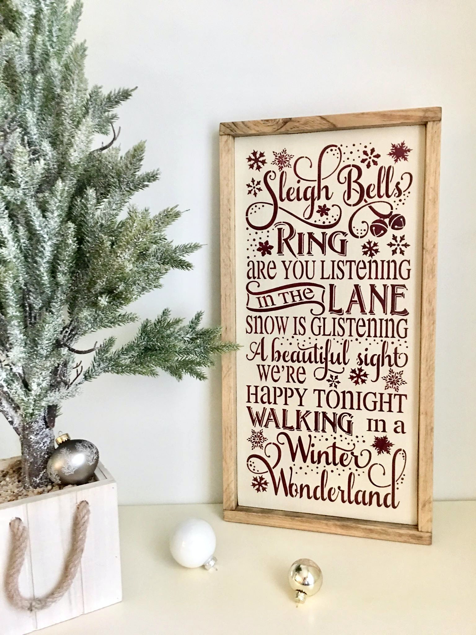 Walking in a Winter Wonderland Merry Christmas Holiday Jolly Snow Metal Sign