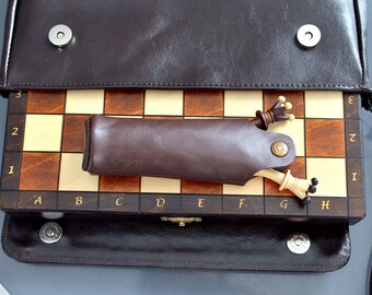 Leather bag for Queens -  Pouch - Custom Size - hand sewn