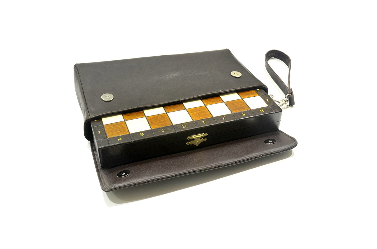 Chess Pattern Print Leather Tote Bag main image 0