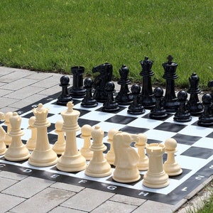 GIANT garden chess!  8"/20cm Chess King !!! - PVC waterproofed chess set - Gift for chessplayer