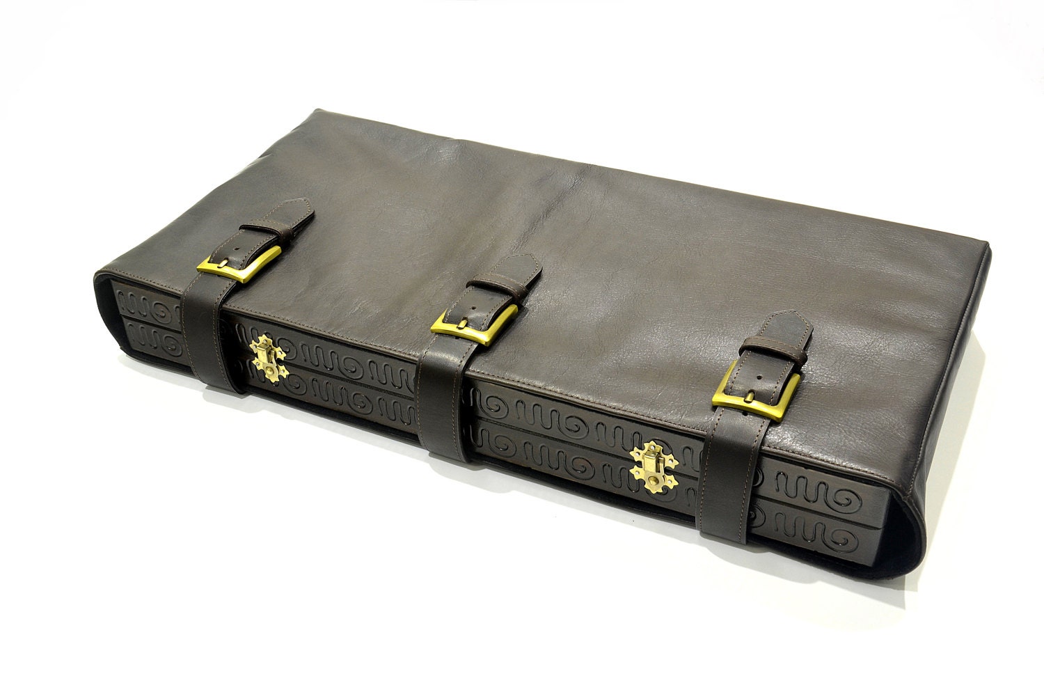 Handmade Leather Chess Board Bag: Personalized Storage Case (17-23 inch)