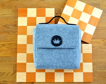 Felt bag for Tower Style Chess Board - Sewed by hand - Personalization in option - Many colour - Custom product for your chess board