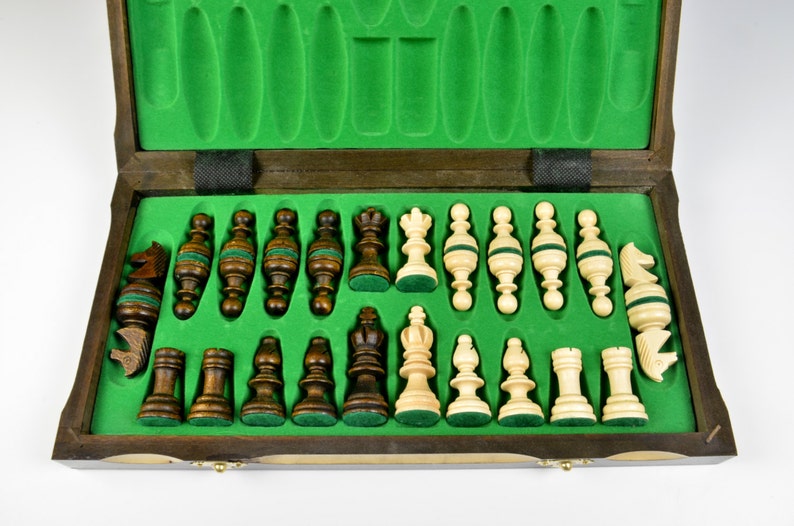 Medium Wooden Chess Set-Handmade-LeatherFelt Cover available-Personalization for FREE Economical Carved Personalized 14 35cm Stylish