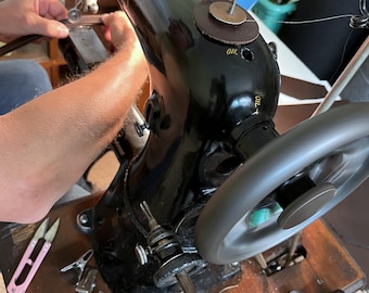 Sewing leather bags