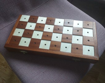 Rosewood Travel Chess Set For Visually Impaired - 10 Inch Foldable Tactile Board With Raised Squares - View #10