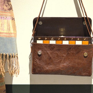 Bag for CHESS with shoulder stripe - for small chess set - PERSONALIZED - Sewed by hand - For small size chess: up to  13&quot; / 33cm