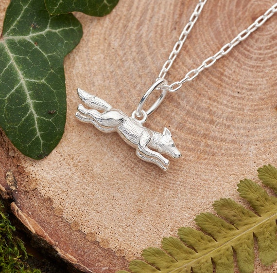 Silver Mother and Child Fox Necklace - Fox Jewelry, Wolf Necklace, Wolves,  gift for wolf lovers, gift for her, christmas gift, werewol
