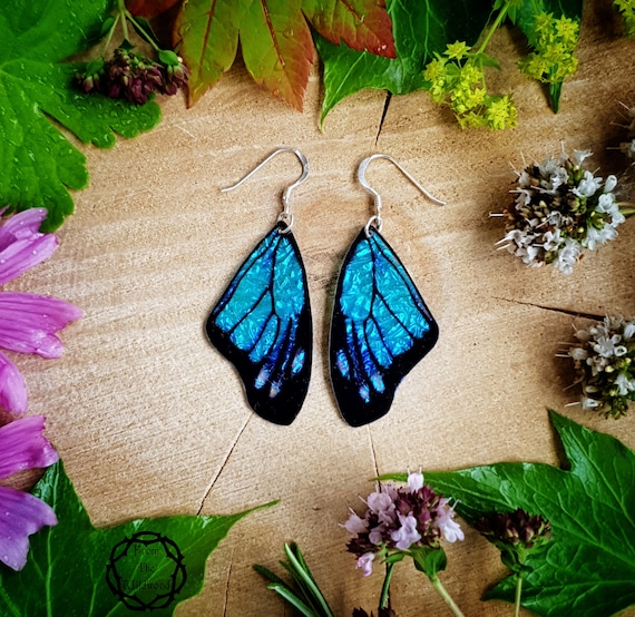 0050 Butterfly Wing Earrings, Purple Spotted Swallowtail, bottom wings –  Petal Connection