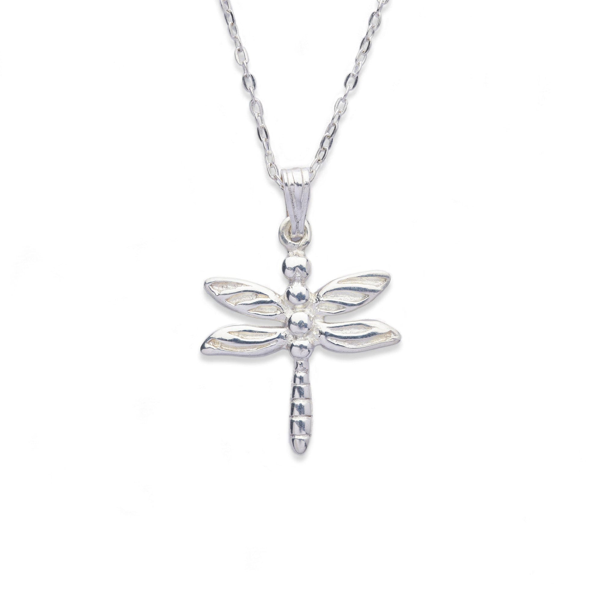 Sterling silver dragonfly necklace. Dragonfly pendant on 925 sterling