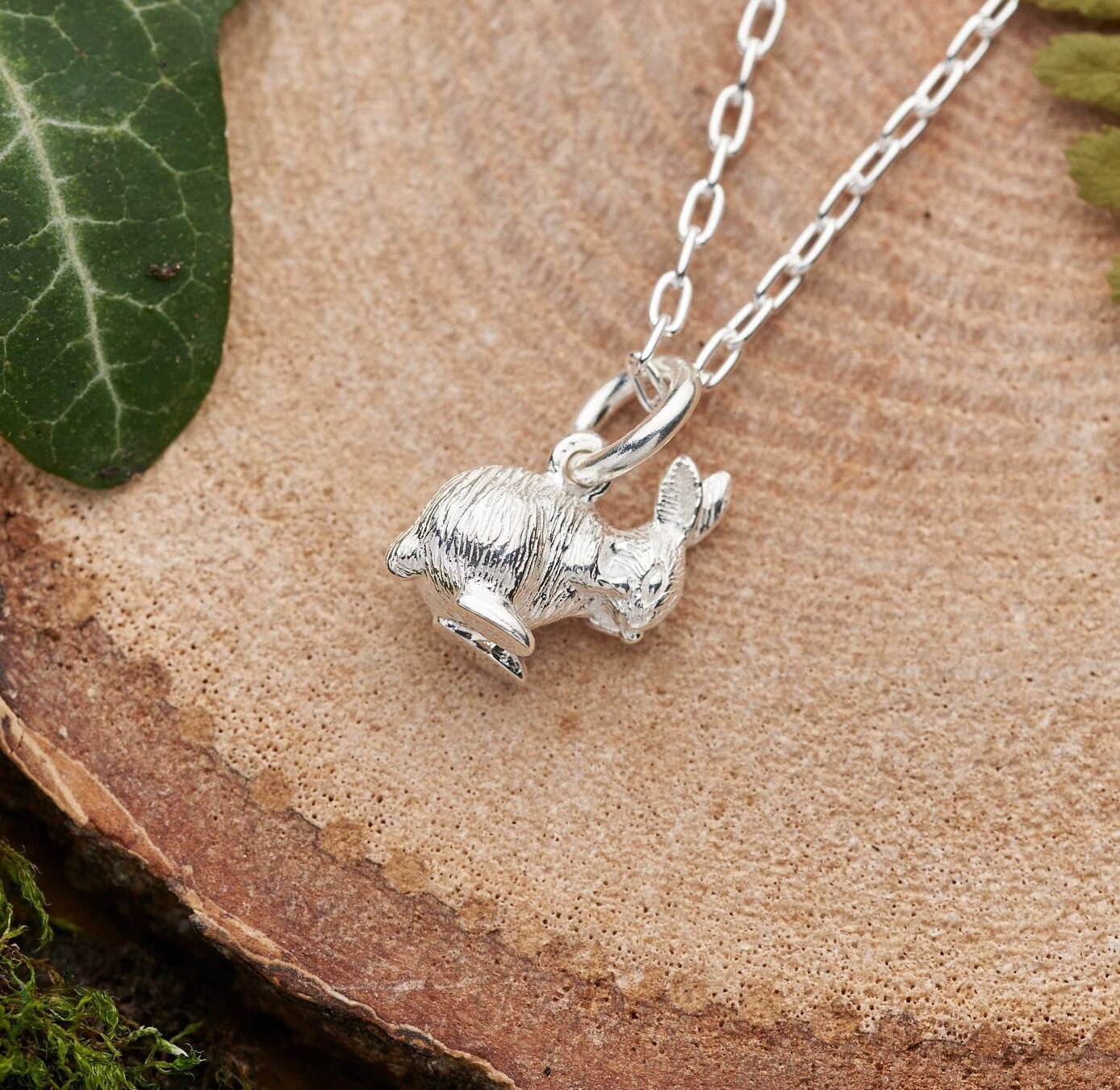 Sterling silver rabbit necklace best sale
