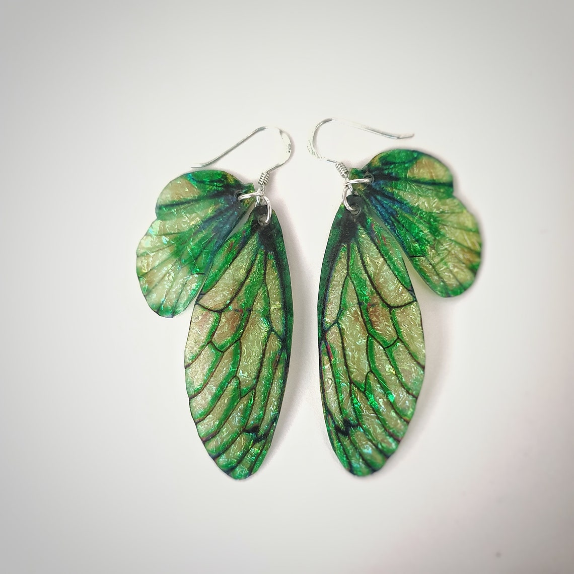 Leaf Green Fairy Wing Earrings. Green Iridescent Faerie Wings. Etsy — free download