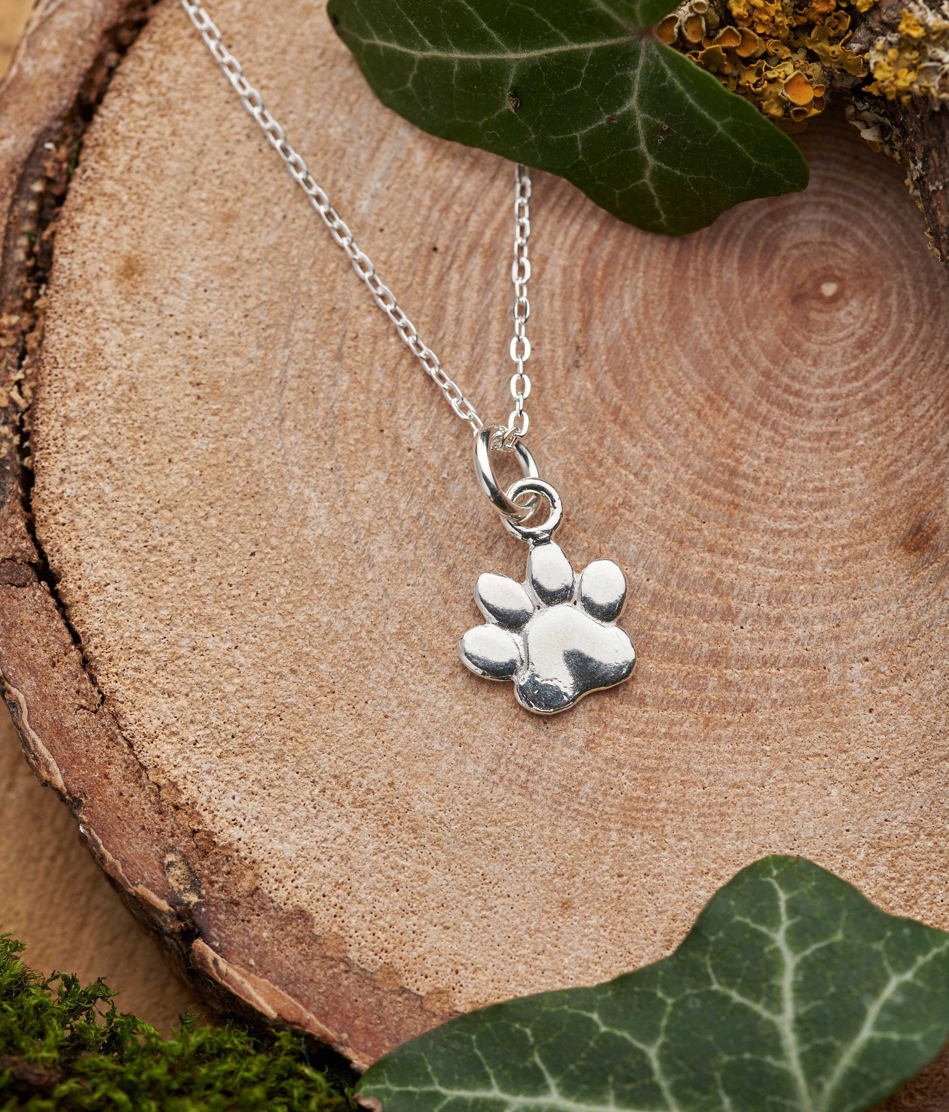 Silver paw print necklace. Solid 925 sterling silver 3D animal paw pendant charm. Dog paw necklace gift for pet owner. Small dainty necklace Silver paw print necklace. Solid 925 sterling silver 3D animal paw pendant charm. Dog paw necklace gift for pet owner. Small dainty necklace