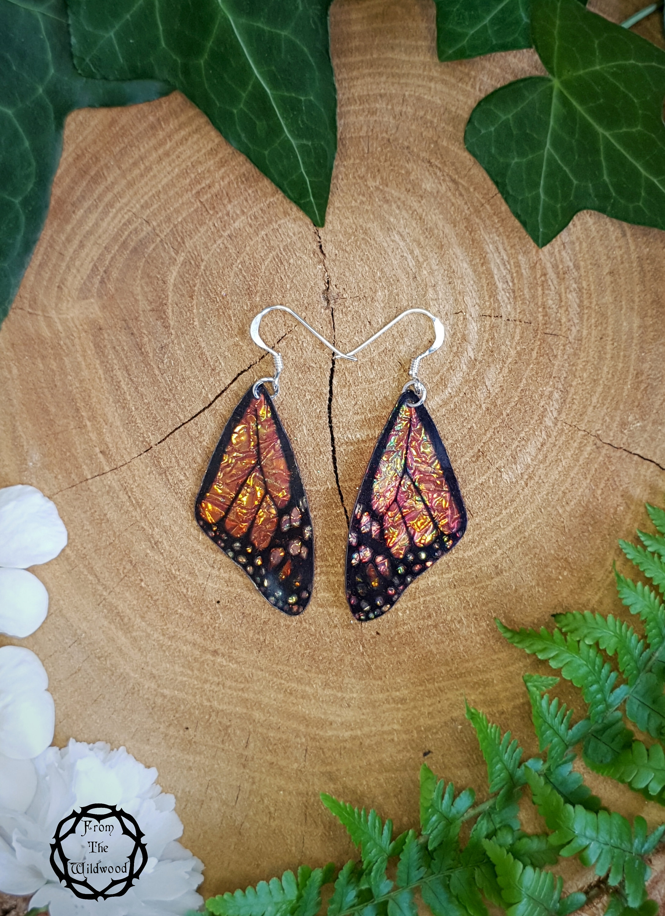 Turquoise butterfly wing earrings.