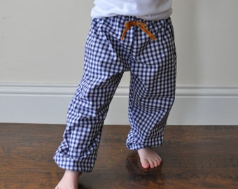 SALE! Ready to ship - Gingham trousers, Navy gingham, Harem Pants, Girl Trousers, Boys Trousers, Navy Baggies, Cotton Girls, Girls Clothes
