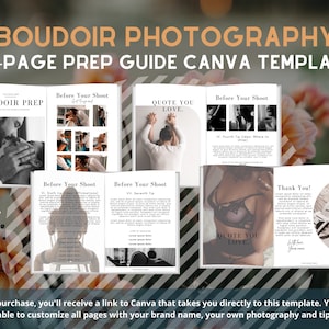 For PHOTOGRAPHERS 16-Page Boudoir Prep Guide Template | Canva Template | Marketing | Branded Content | Design Resource | Boudoir Business