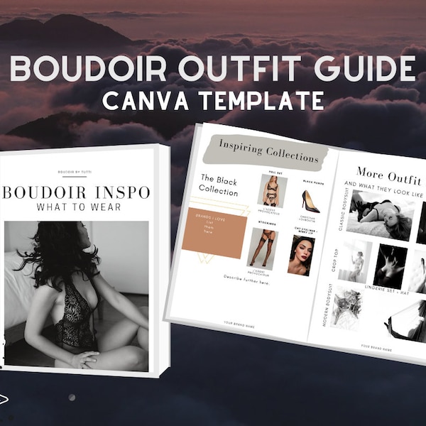 For PHOTOGRAPHERS Boudoir Outfit Guide Template | Marketing Materials | Boudoir Photography Resource | Template | What to Wear | Canva