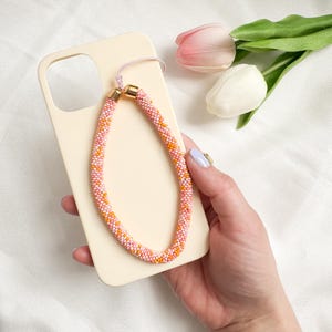 Cinturino per cellulare con perline multicolori: cordino per cellulare fatto a mano