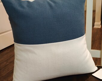 Nautical  Blue / White  Pillow Cover 18 inch
