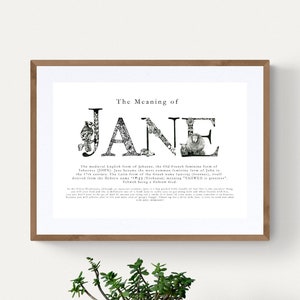 Meaning Of Name, first name print, name and meaning, personalised print, A3, wall art, home decor, birthday, wedding, anniversary, christmas