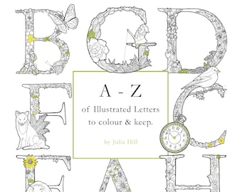 Illustrated Alphabet Colouring Book: Floral Letter Designs