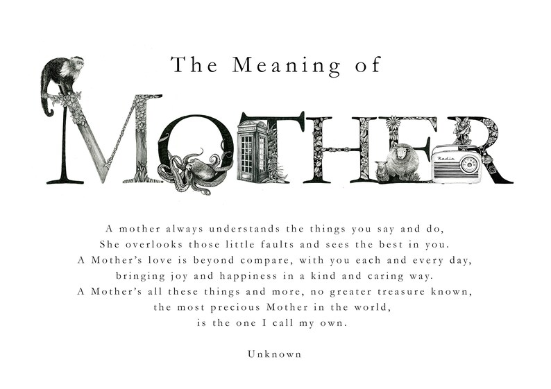 The Meaning of Mother Card Mother's Day Mum's Etsy