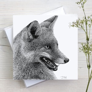 Renard, Carte de vœux, Faune, Nature, Animaux, Bois, Forêt, Carte d’art, Anniversaire, Ami, Pour elle, Pour lui, Amoureux des animaux, Carte vierge,