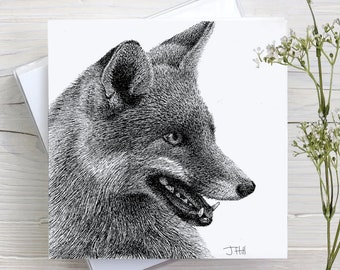 Fox Greetings Card: Wildlife Art, Animal Lover Gift