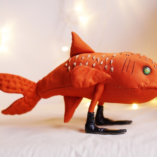 the fantastic fish / handmade fish/ textile fish/ textile fish