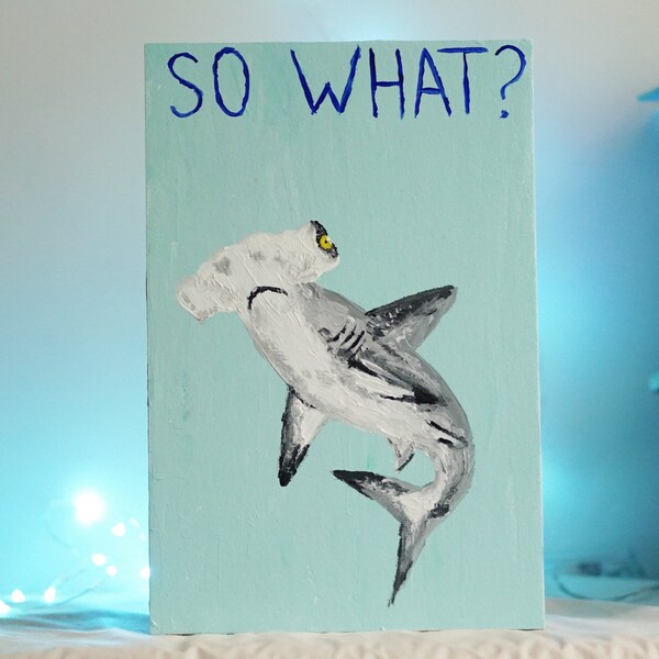 Picture “hammerhead shark”/ acrylic painting/painting on cardboard