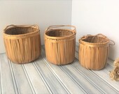 Wicker Hanging Plant Holders Wicker Planters Hanging Planter Plant Holder Boho Decor Rattan Hanging Planter Rattan Planter