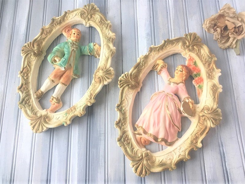 Vintage Plaster Victorian Wall Art / Vintage Wall Art / | Etsy