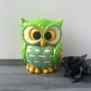 Chalkware Owl Bank / Owl Money Bank / Ceramic Owl  Bank / Piggy Bank / Chalkware Bank / Savings Bank / Money Bank / Collectable Bank