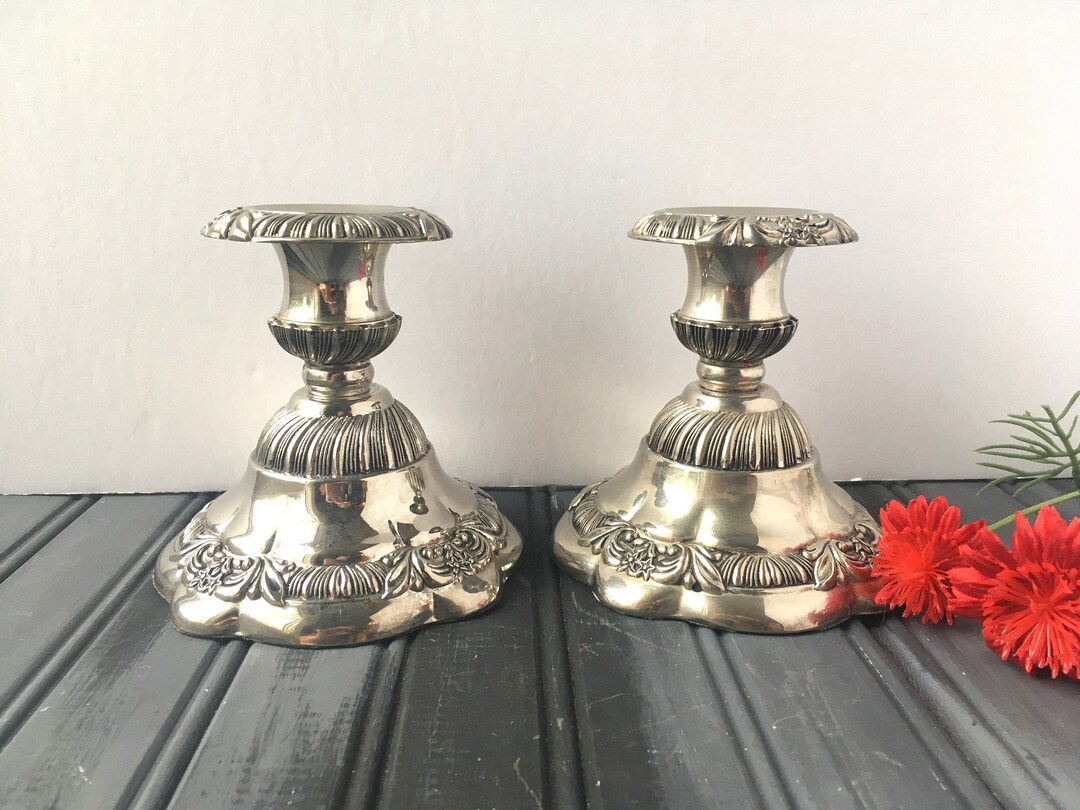 Silver Candle Holders / Set of Candle Holders / Ornate Silver Etsy
