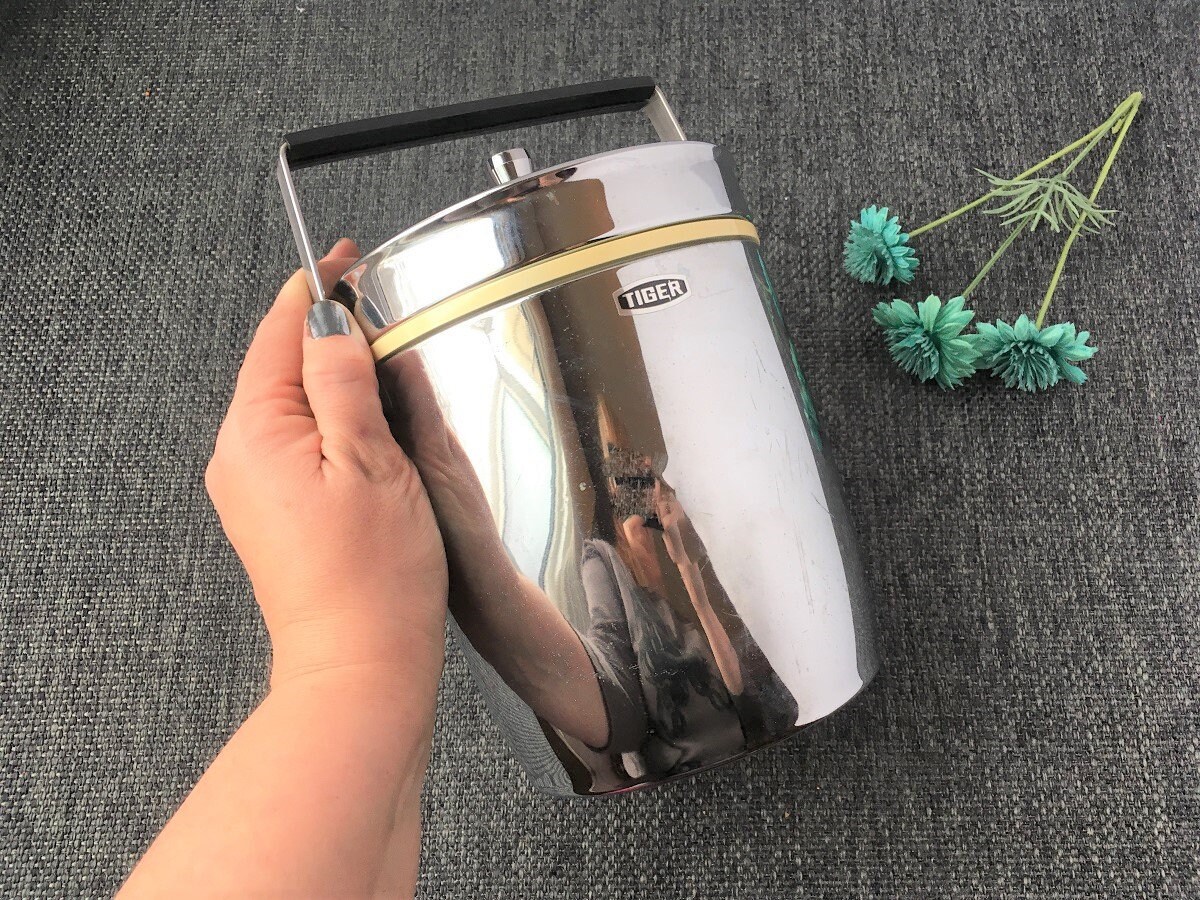 Silver Ice Bucket W Lid / Metal Ice Bucket / Small Ice Bucket Etsy