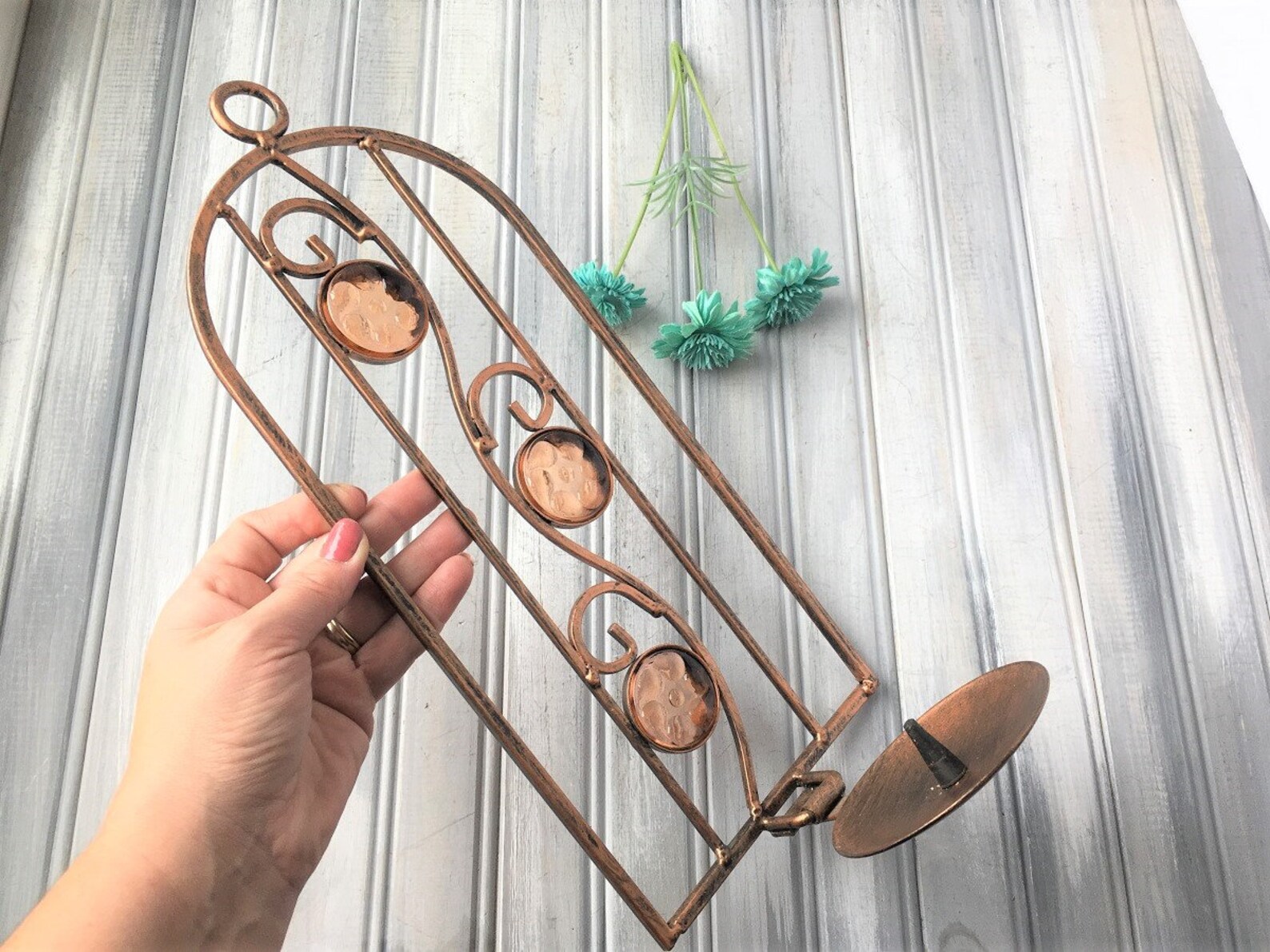 Brushed Copper Wall Candle Holders / Wall Candle Holders / Etsy Canada