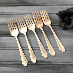 Maywood Silver Dessert Forks / Silver Forks / Maywood Silver Forks / Maywood Silverware / Silverware Set / Silver Dessert Forks
