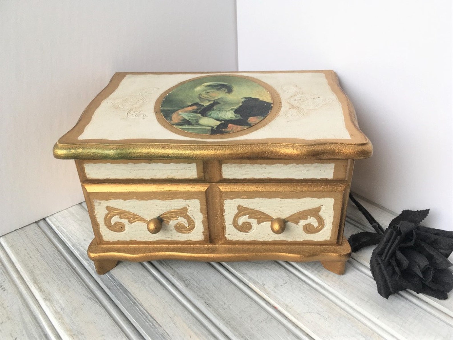 Wood Florentine Jewelry Box / Florentine Jewelry Chest / - Etsy Canada