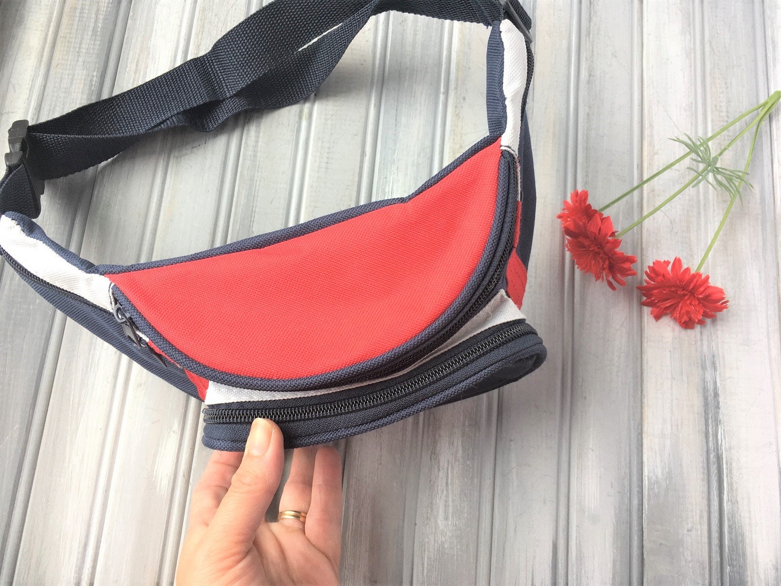 Blue Fabric Fanny Pack / Blue Fabric Waist Bag / Mens Fanny Etsy