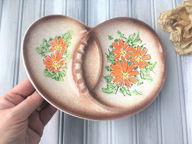 Retro Flower Ashtray / Retro Ashtray / Vintage Ashtray / Brown Etsy