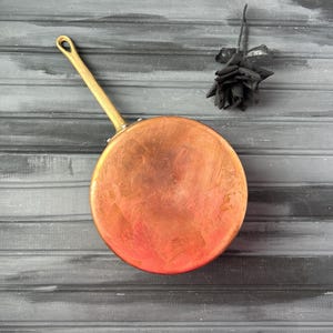 Copper Pot with Brass Handle / Copper Dish / Copper Cooking Pot / Copper Pot with Handle / Copper Saucepan / Vintage Copper / Copper Cooking