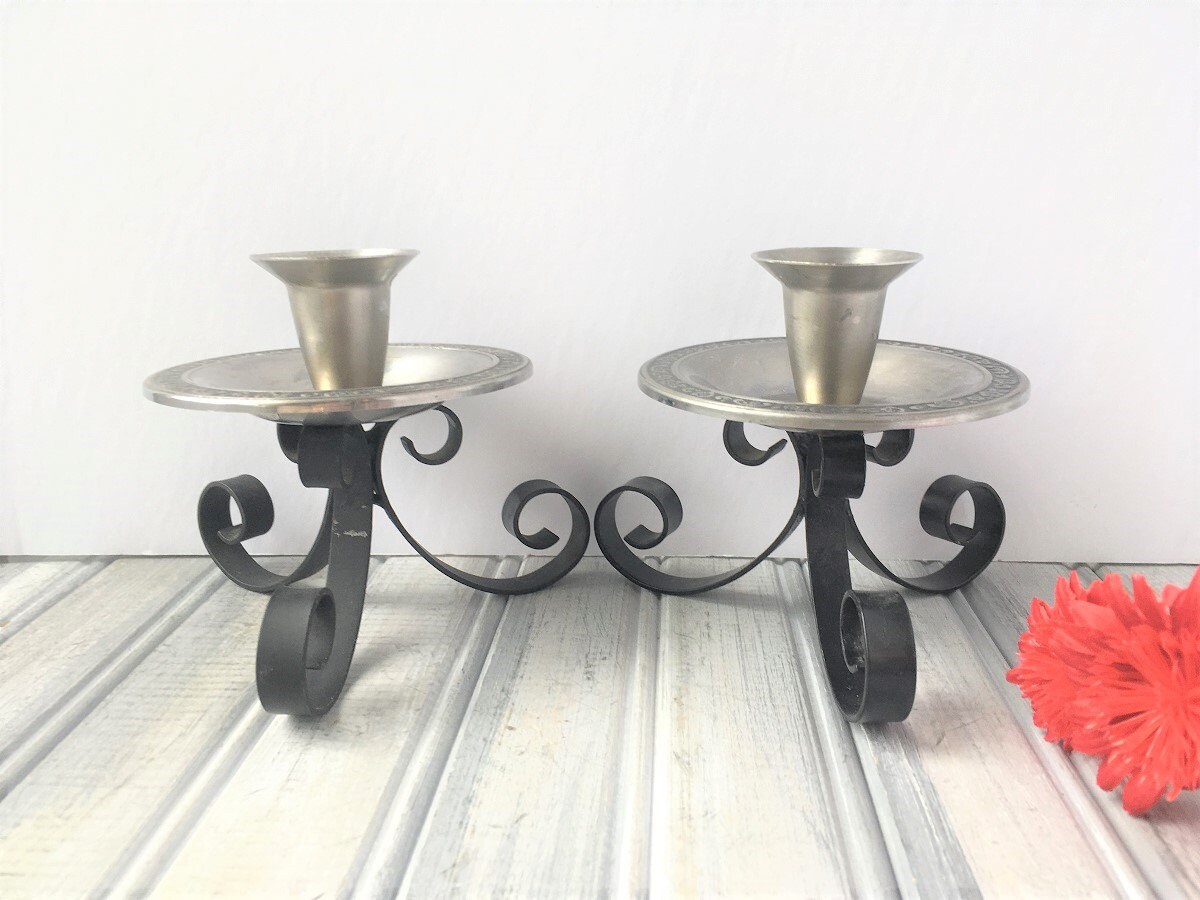 MCM Candle Holders / Danish Candle Holders / Metal Candle Etsy