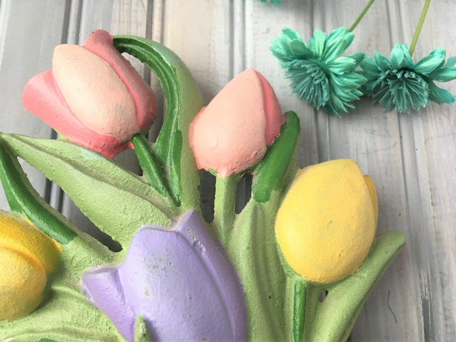 Cast Iron Flower Doorstop Cast Iron Door Stop Cast Iron Etsy