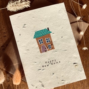 Carte Happy New Home en papier graine
