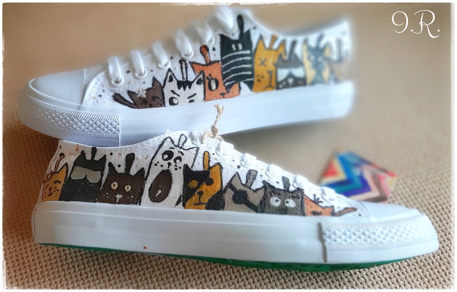 Cats Sneakers, Handpainted Shoes, Urban Cats Shoes, Handpainted