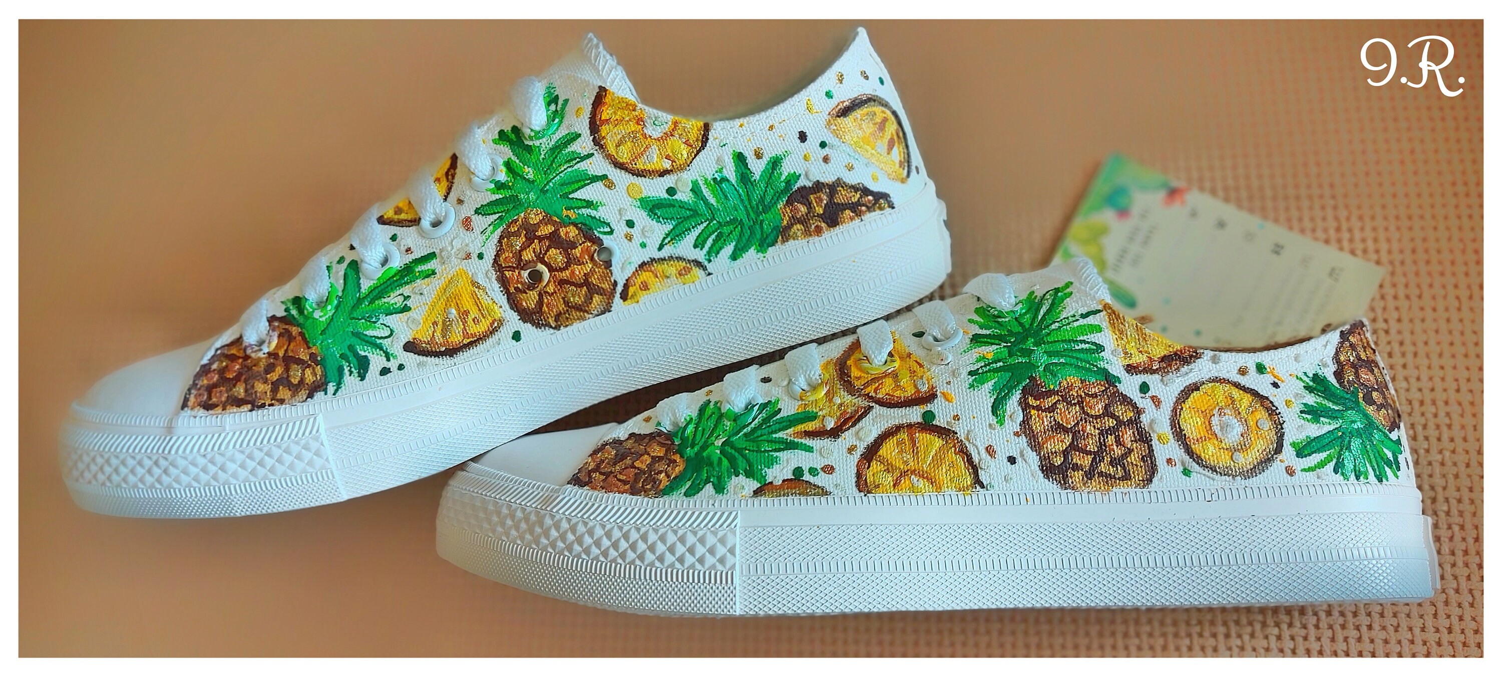 Pineapples Sneakers Hand-painted Shoes Pineapples Shoes - Etsy