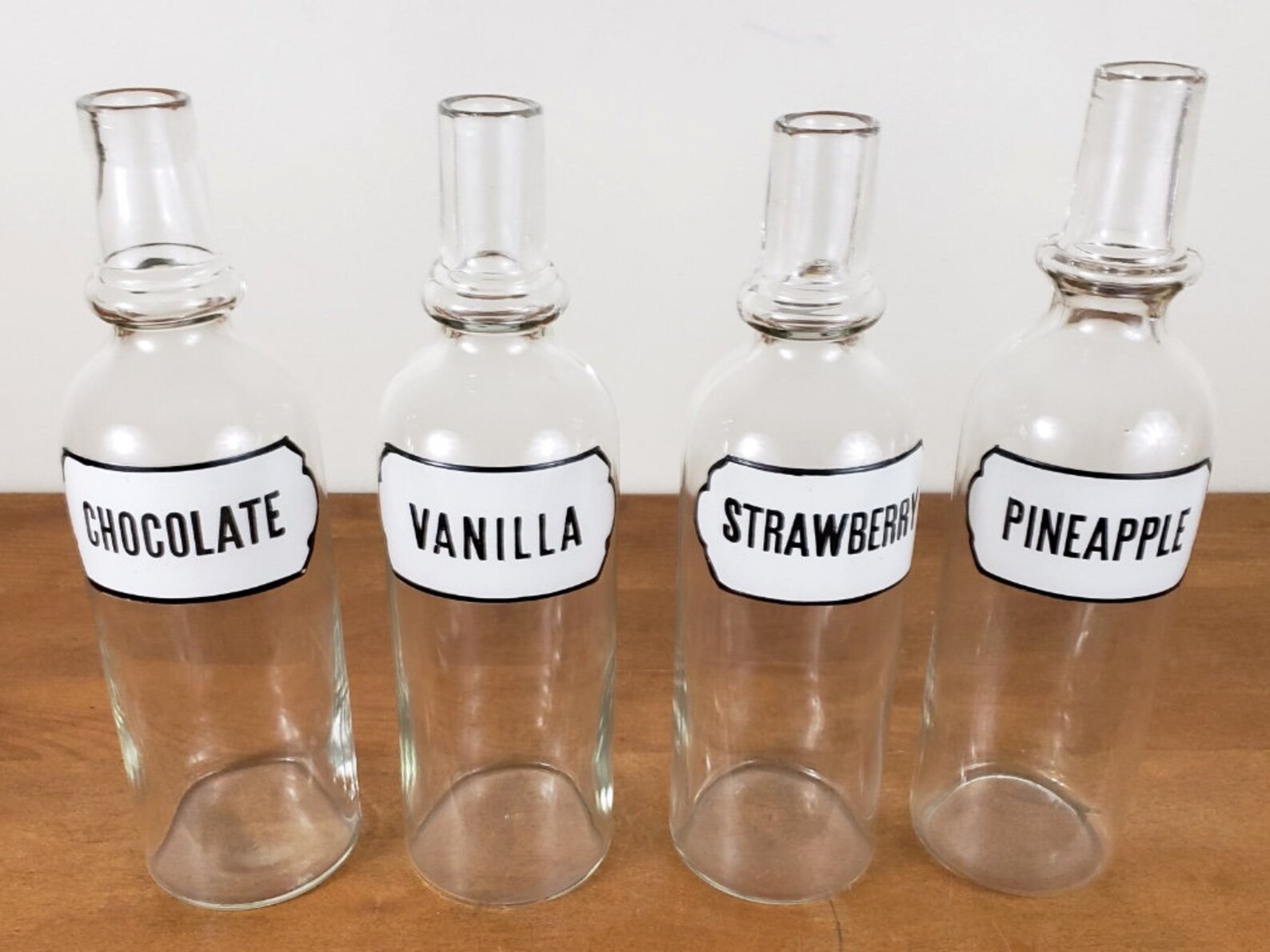 1950's Set of 4 Soda Fountain Glass Syrup 12 Bottles Etsy