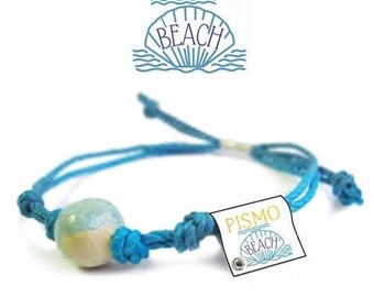 Pismo Beach California Earth Bands Bracelet or Anklet | Eco Friendly | Natural Hemp | Vegan Boho | Custom Jewelry | Handmade w/ Earth & Sand