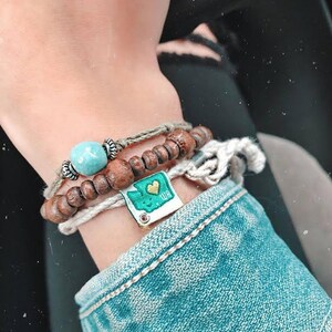 Washington State Earth Bands Bracelet or Anklet | Eco Friendly | Natural Hemp | Vegan Boho | Custom Jewelry | Handmade with Earth & Sand