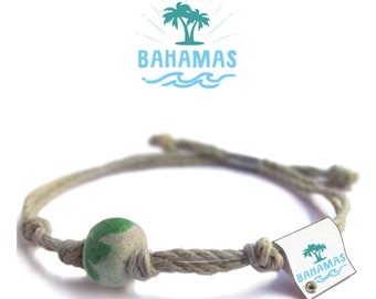 Bahamas BVI Earth Bands Bracelet or Anklet | Eco Friendly | Natural Hemp | Vegan Boho | Custom Jewelry | Handmade with Earth & Sand