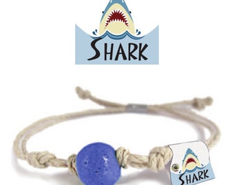 Shark Earth Bands Bracelet or Anklet | Eco Friendly | Natural Hemp | Vegan Boho | Custom Jewelry | Handmade w/ Earth & Sand